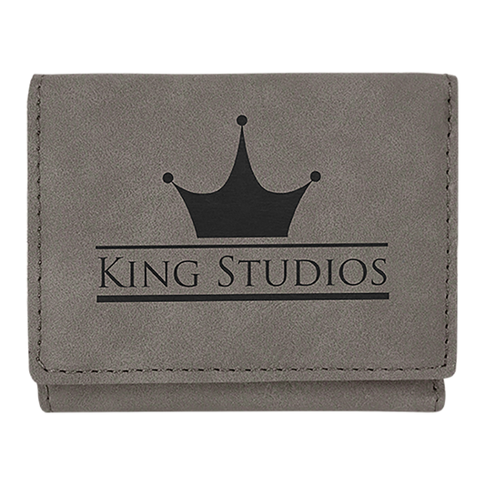 Gray Leatherette Trifold Wallet