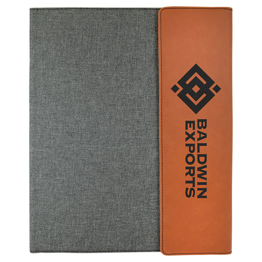 Rawhide Lasered Leatherette with Gray Canvas Portfolio