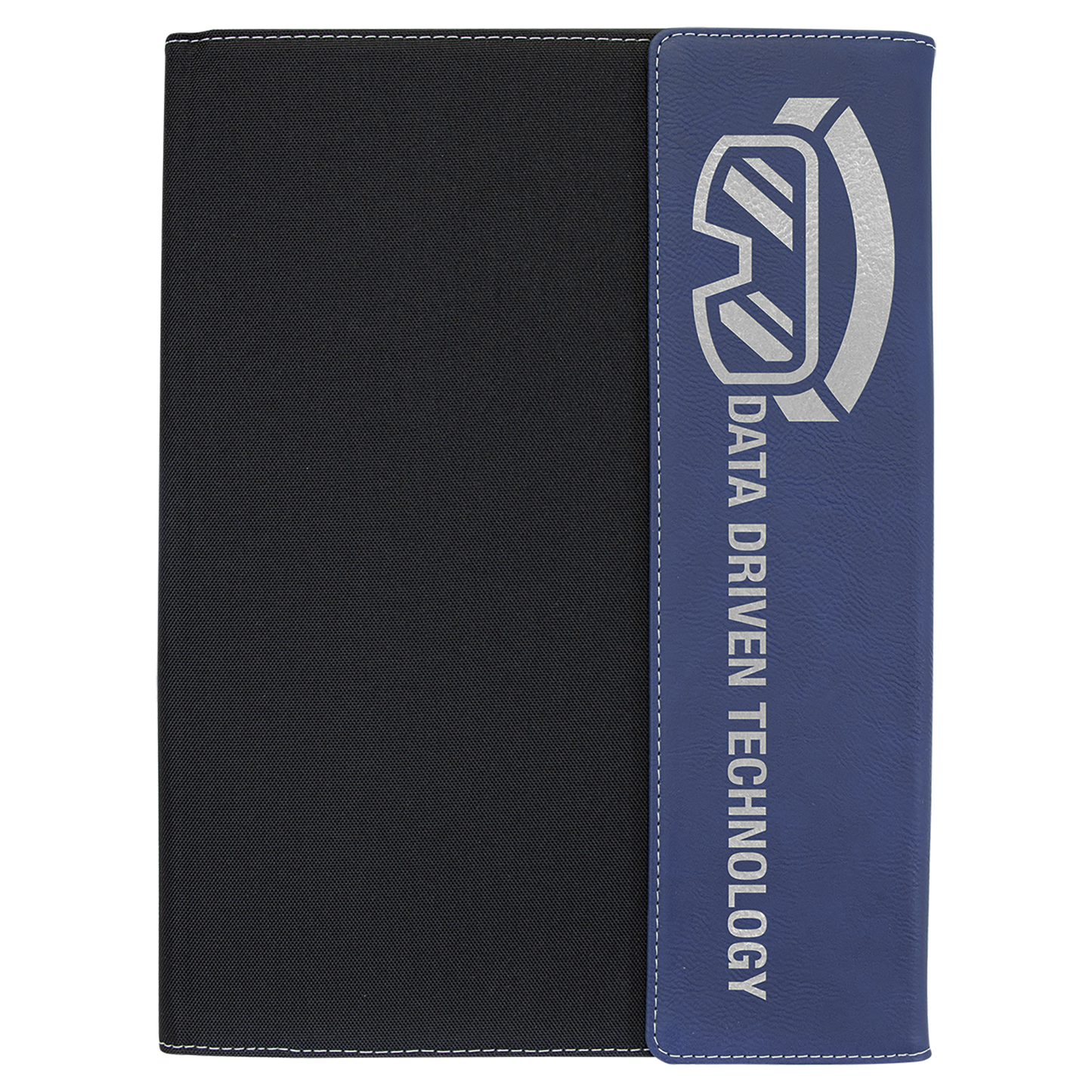 Blue/Silver Lasered Leatherette with Black Canvas Portfolio