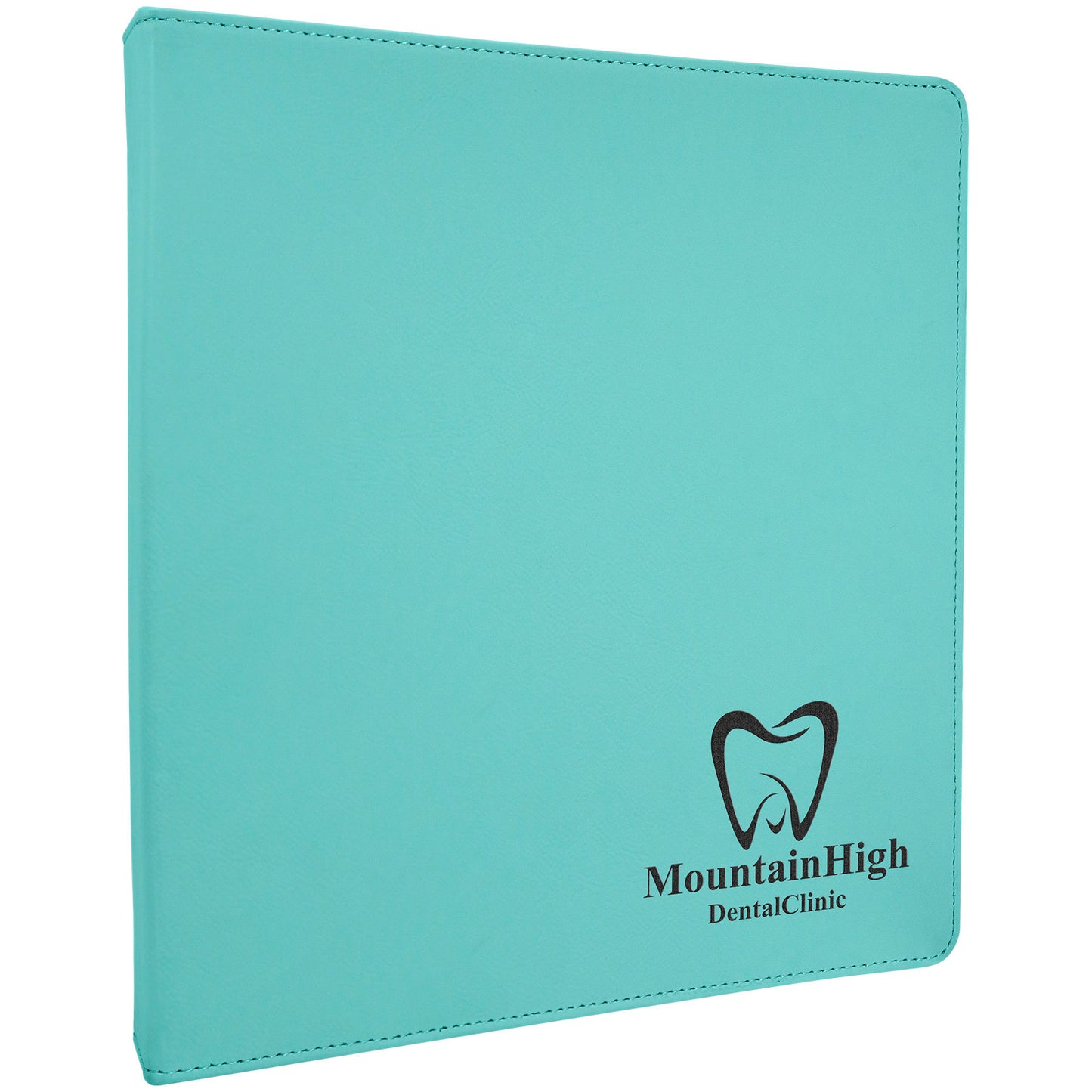 10 1/2" x 11 1/2" Teal Leatherette 3 Ring Binder w/1" Slant Rings