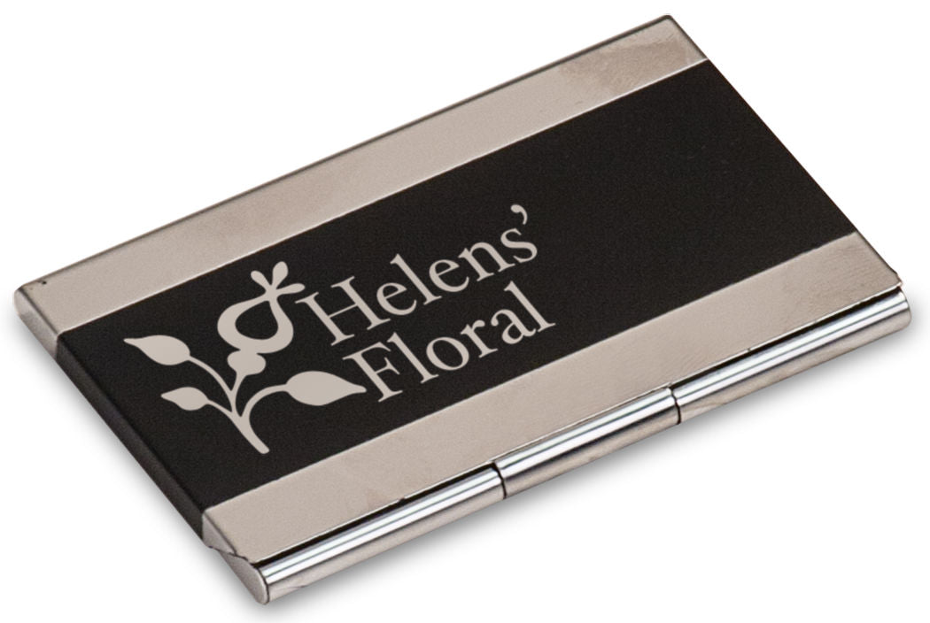 Black Metal Business Card Case