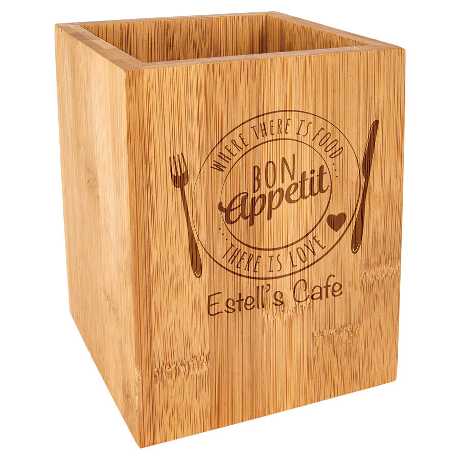 Bamboo Utensil Holder