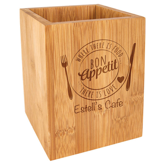 Bamboo Utensil Holder