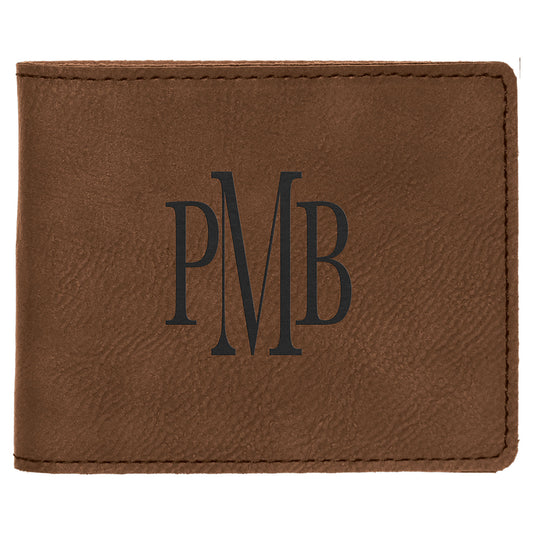 Dark Brown Leatherette Bifold Wallet