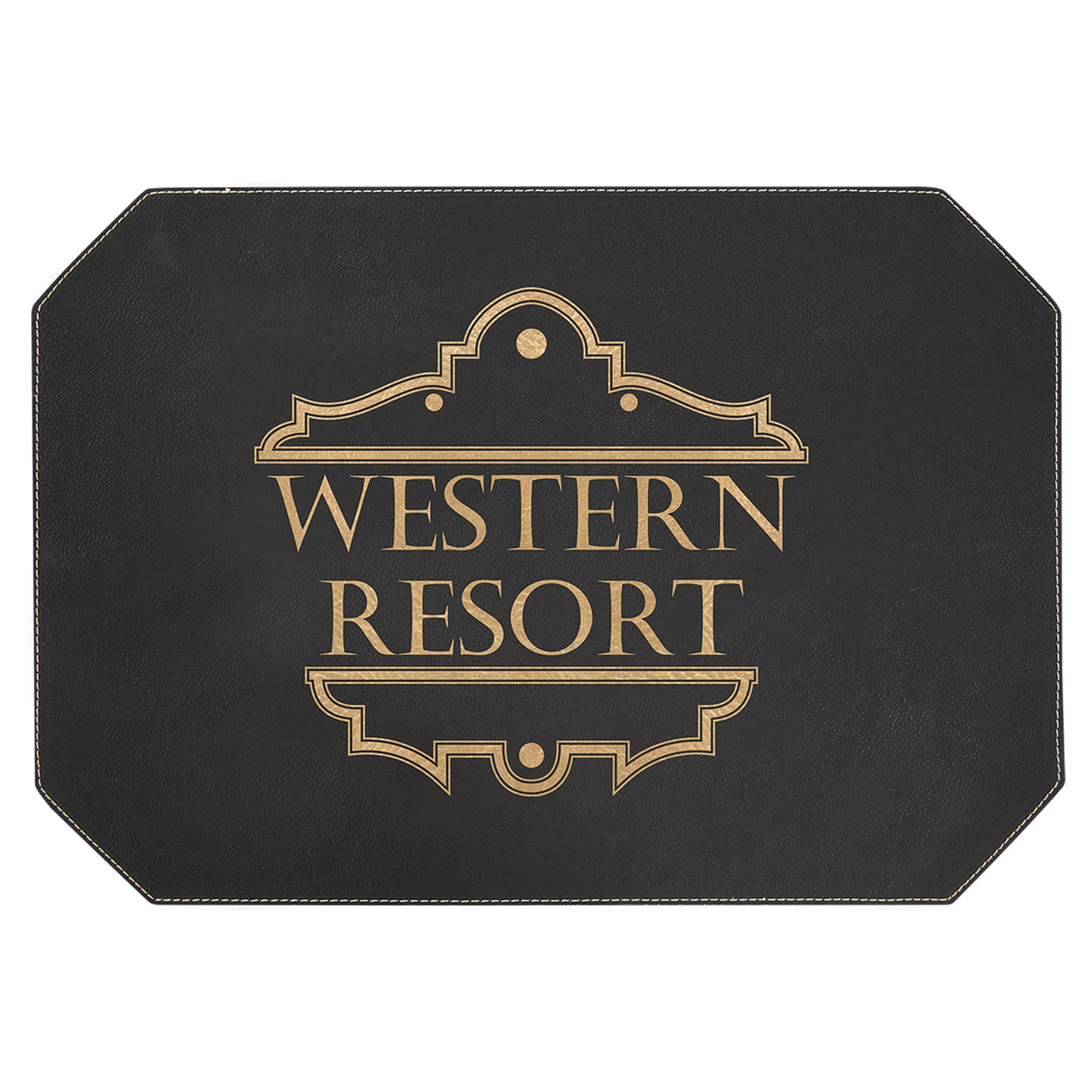 Black/Gold Leatherette Placemat