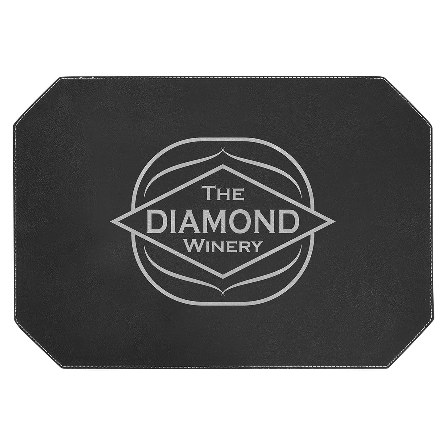 Black/Silver Leatherette Placemat