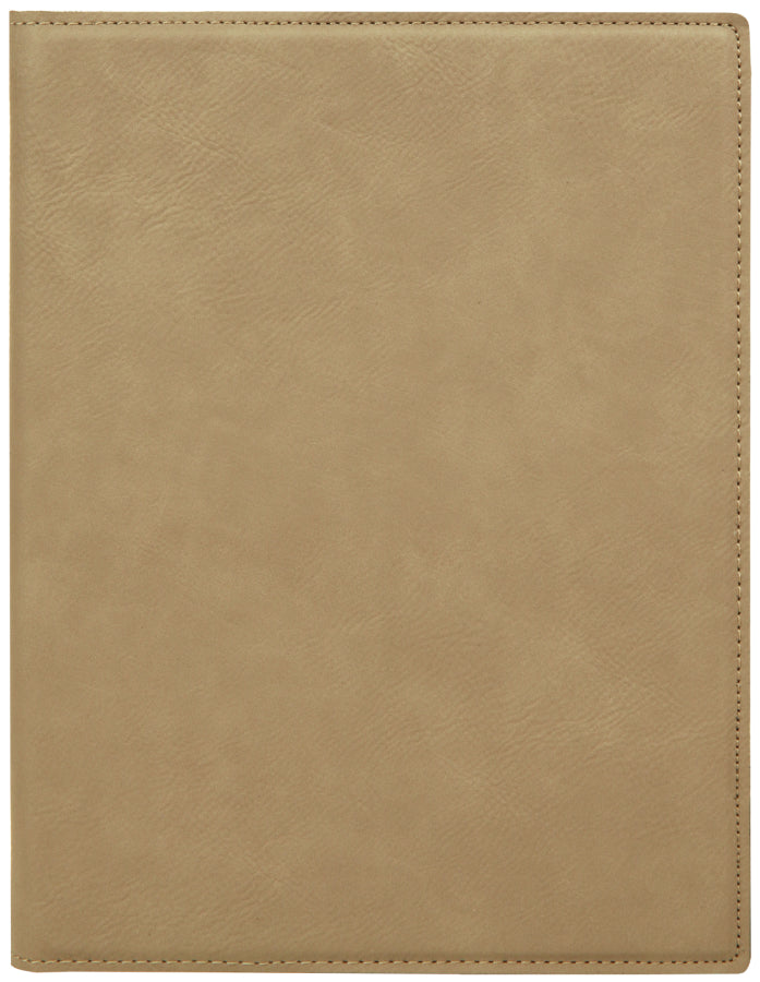 Light Brown Small Leatherette Portfolio with Notepad