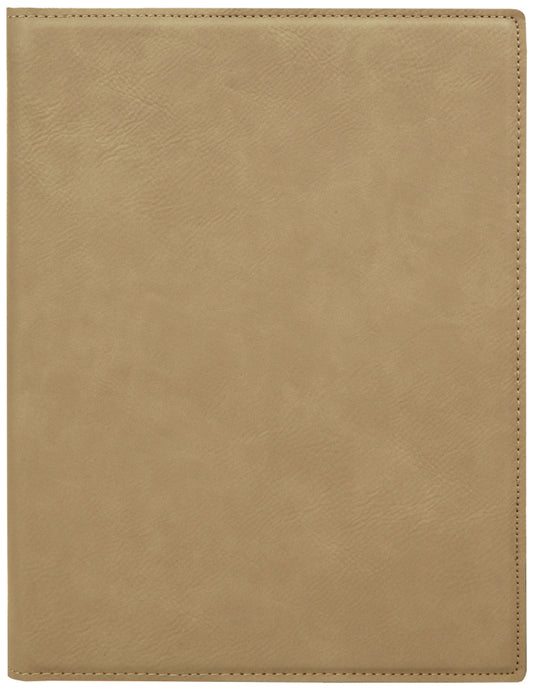 Light Brown Small Leatherette Portfolio with Notepad