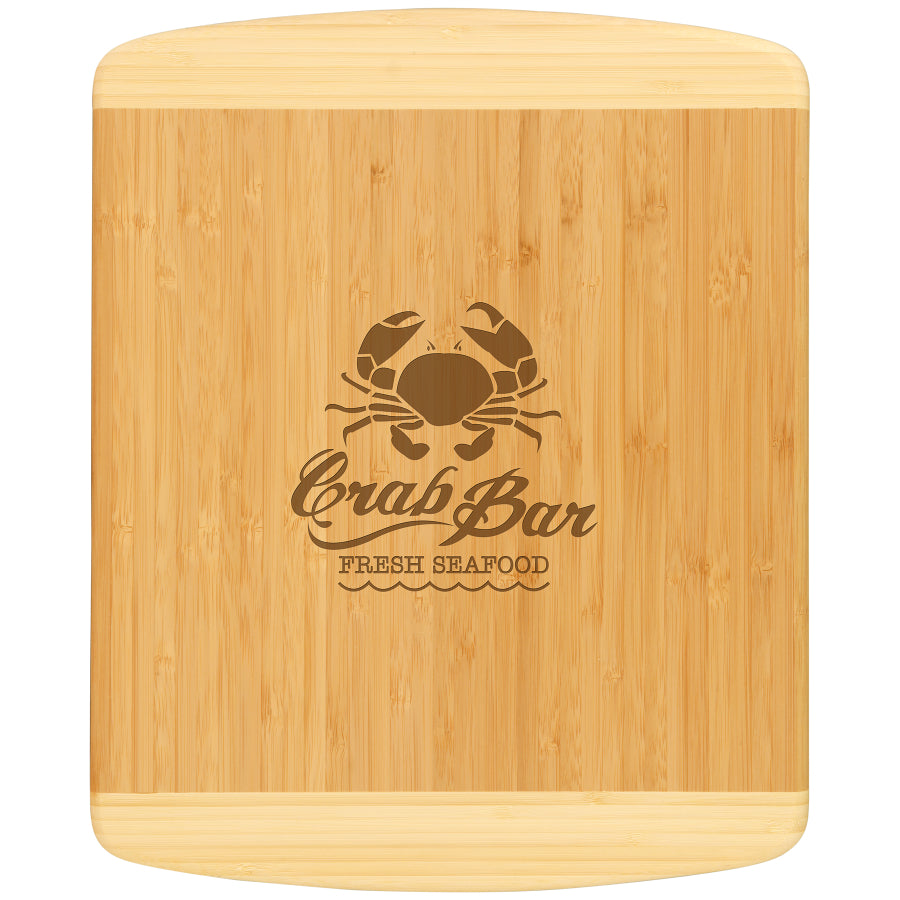 Medium Genuine Bamboo Two-Tone Rectangle Cutting Board