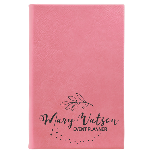 Pink Leatherette Sketch Book with White Unlined Paper