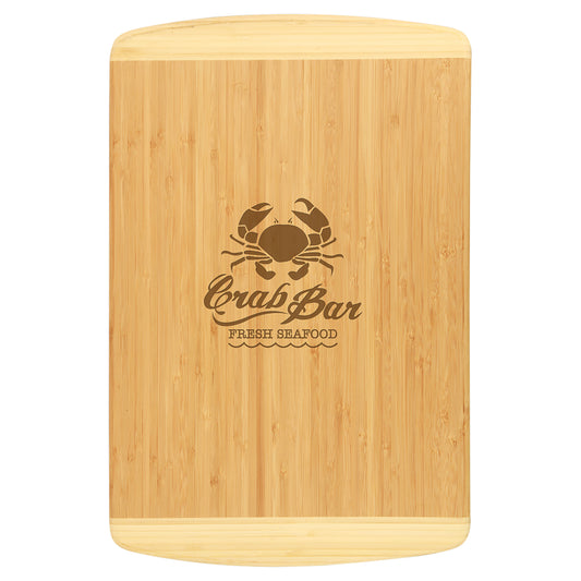 Large Genuine Bamboo Two-Tone Rectangle Cutting Board