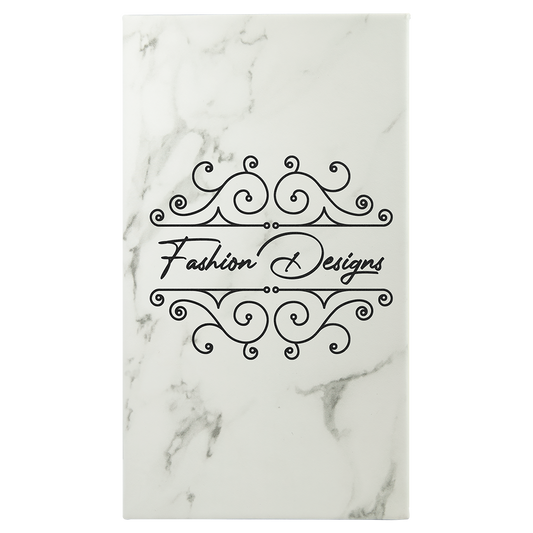 White Marble Leatherette Sketch Book with White Unlined Paper