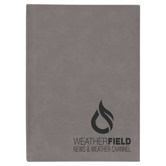 Gray Lasered Leatherette Journal with Lined Paper