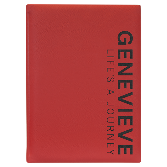 Red Lasered Leatherette Journal with Lined Paper