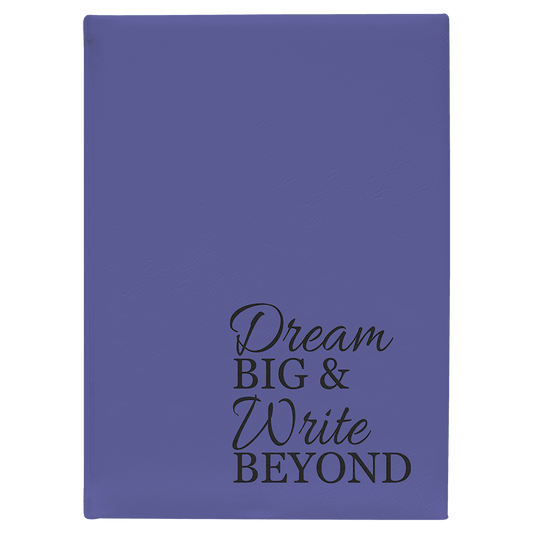 7" x 9 3/4" Purple Laserable Leatherette Journal with Lined Notepad