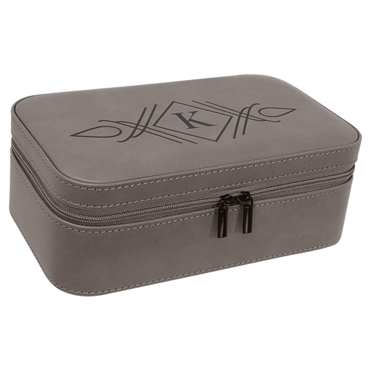 7 1/2" X 4 1/2" Gray Laserable Leatherette Jewelry Box