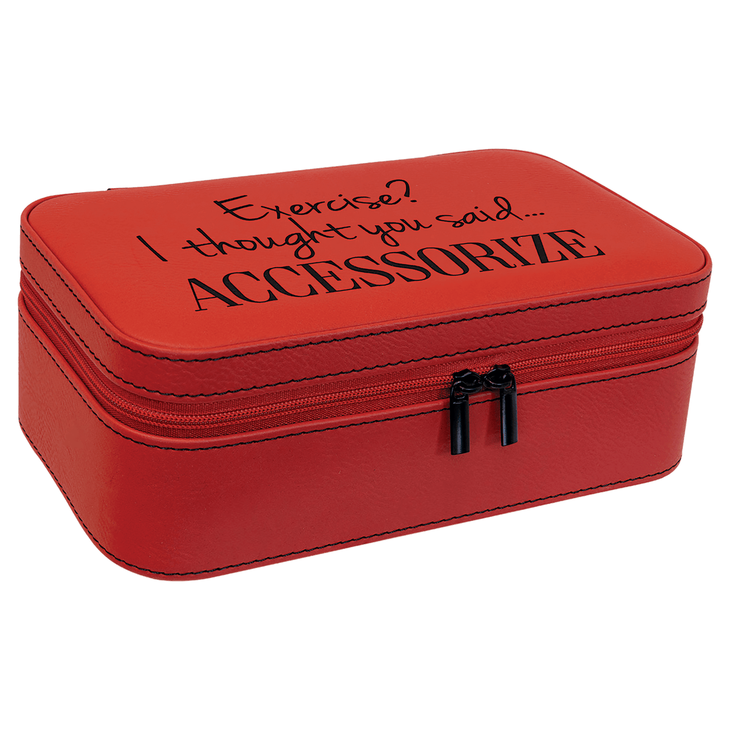 7 1/2" X 4 1/2" Red Laserable Leatherette Jewelry Box