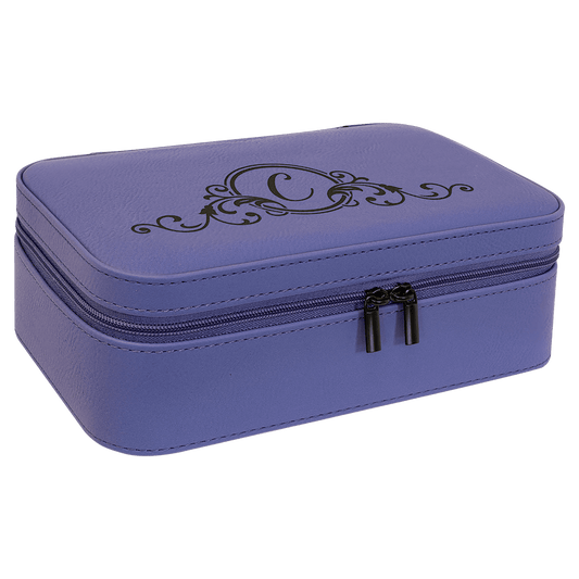 7 1/2" X 4 1/2" Purple Laserable Leatherette Jewelry Box