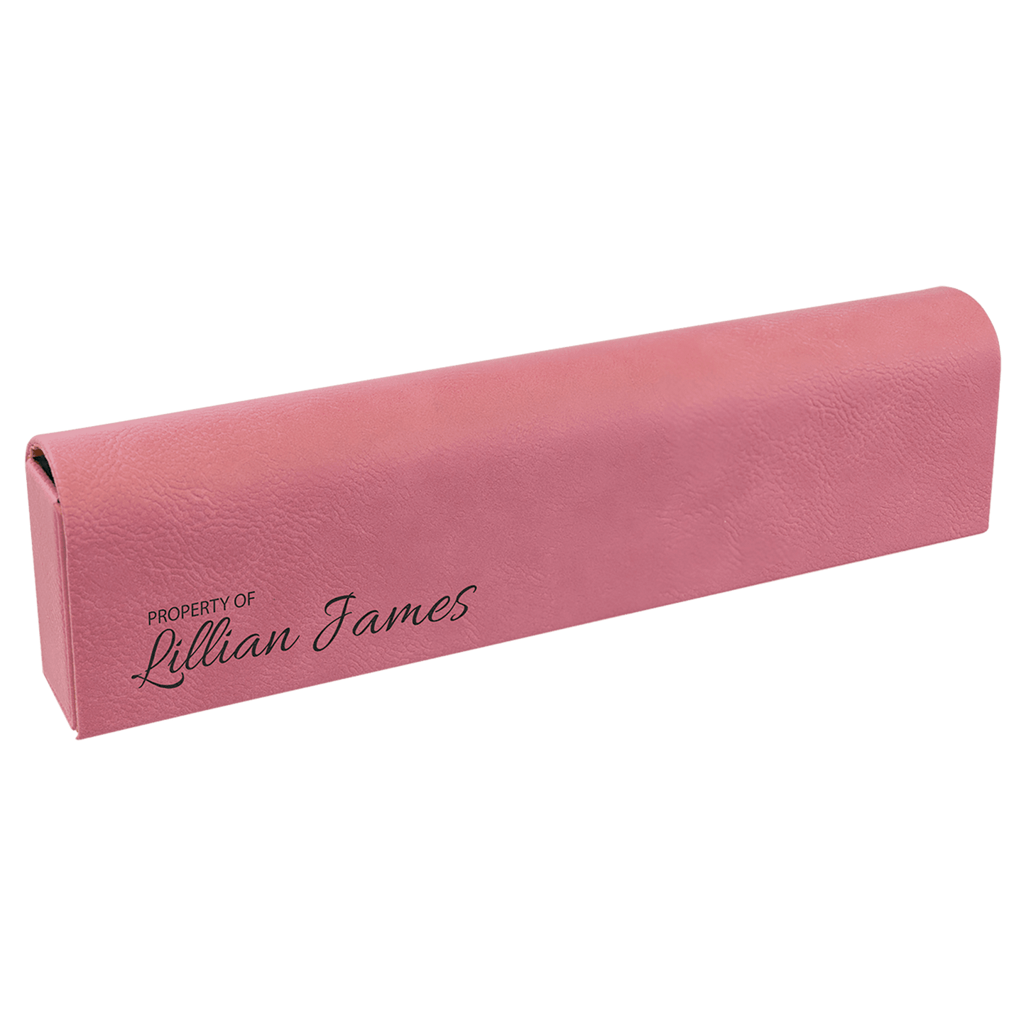 9 3/4" x 2 1/2" Pink Laserable Leatherette Pill Box