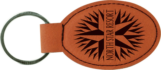 Rawhide Leatherette Oval Keychain