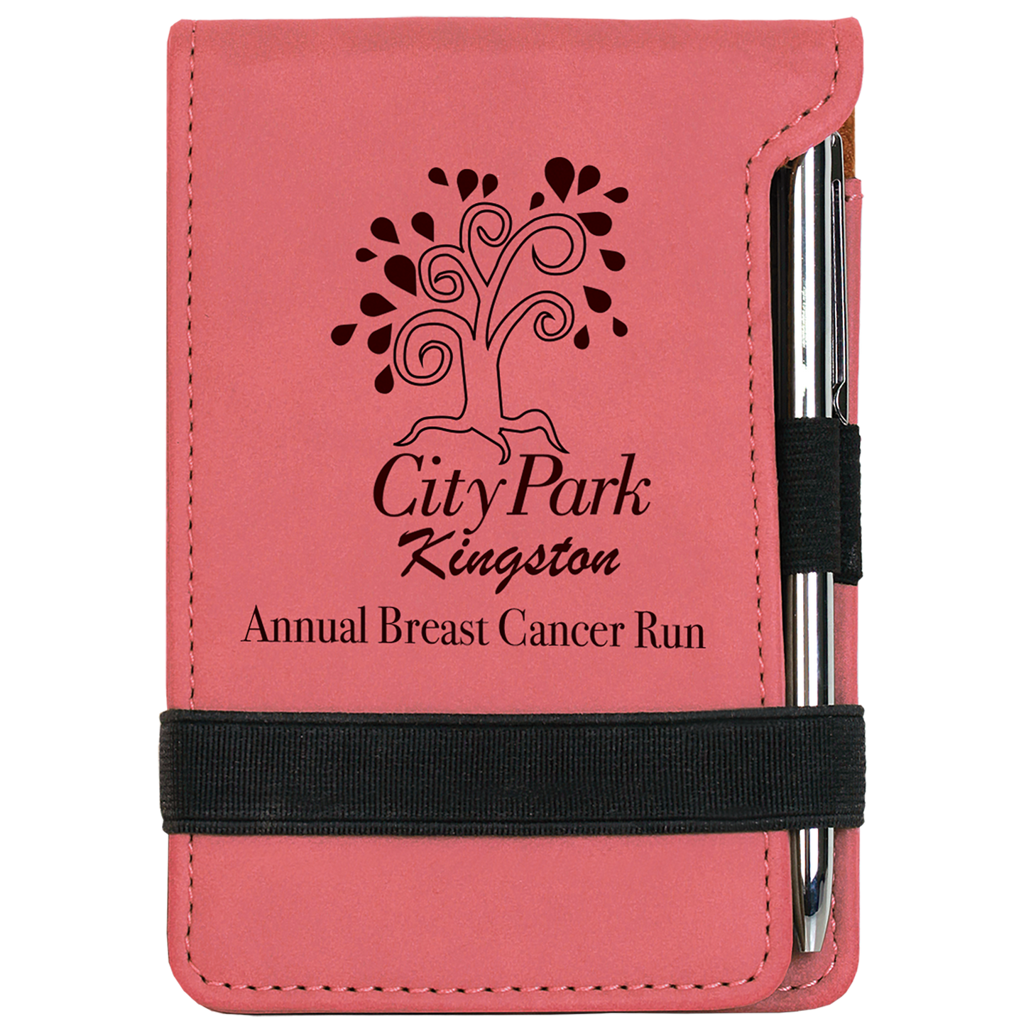 Pink Leatherette Mini Pad with Pen