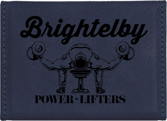 Blue/Black Leatherette Hard Business Card Holder
