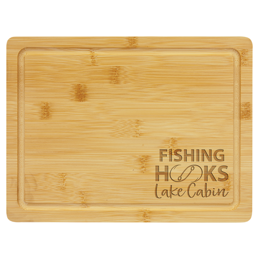 11 1/2" x 8 3/4" Bamboo Cutting Board with Drip Ring