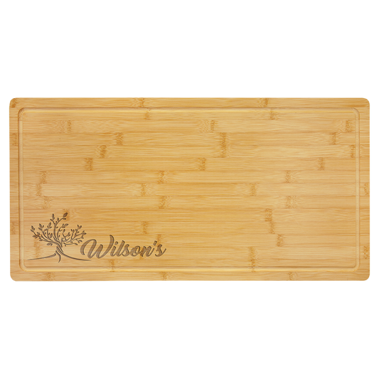 23 3/4" x 12" Bamboo Cutting Board with Drip Ring