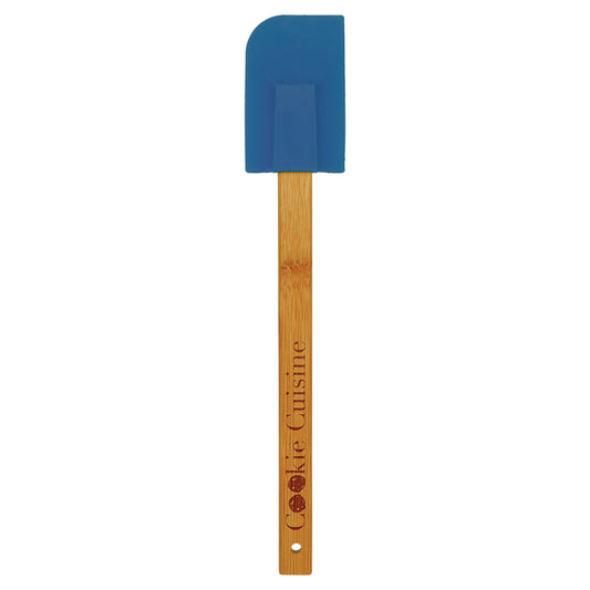 Blue Silicone Spatula with Bamboo Handle