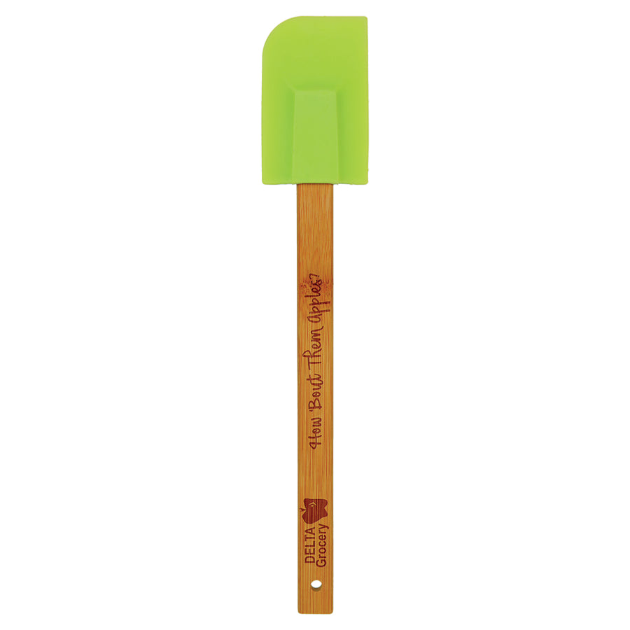 Green Silicone Spatula with Bamboo Handle