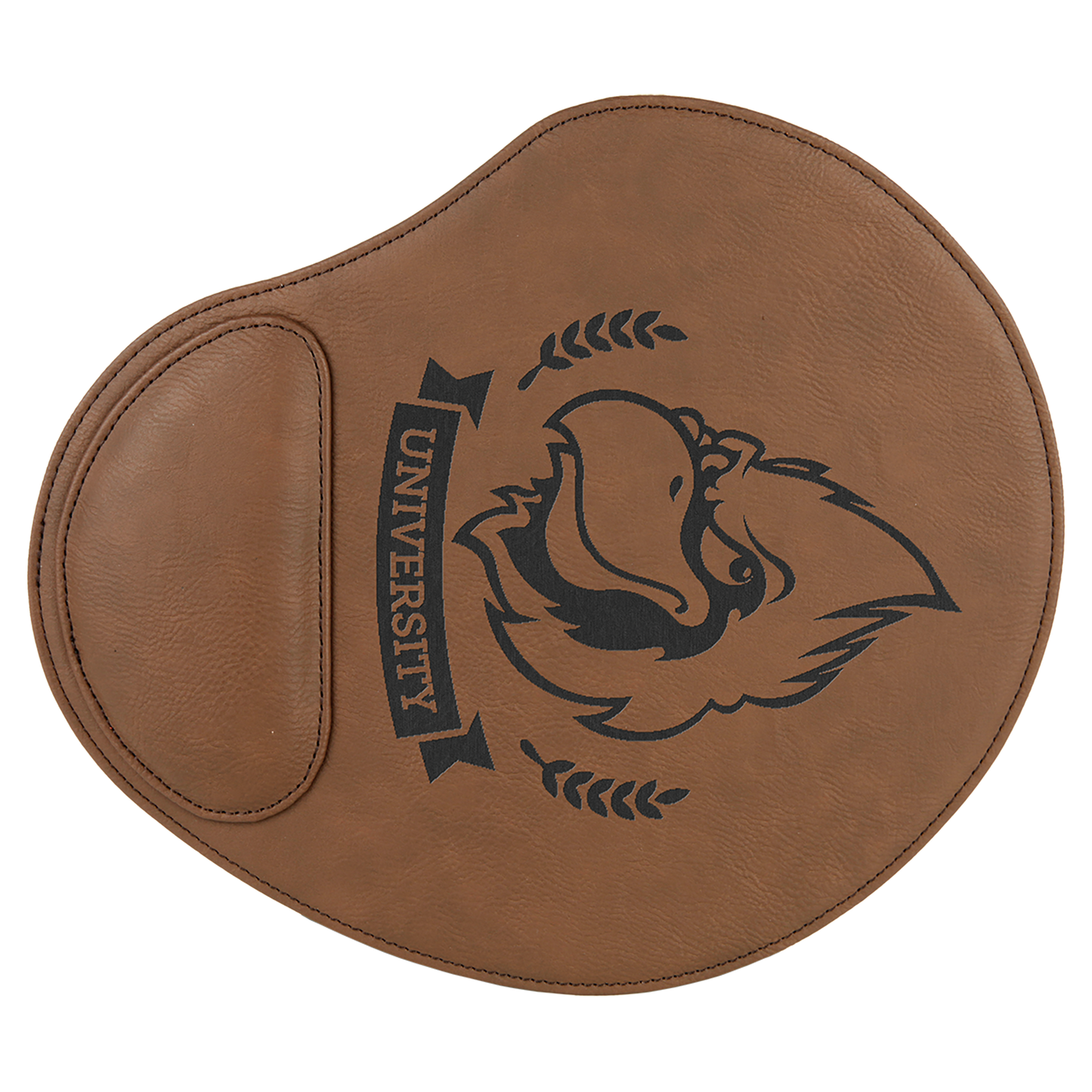 Dark Brown Leatherette Mouse Pad