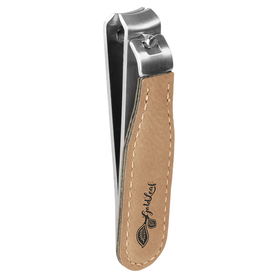 Light Brown Leatherette Nail Clipper