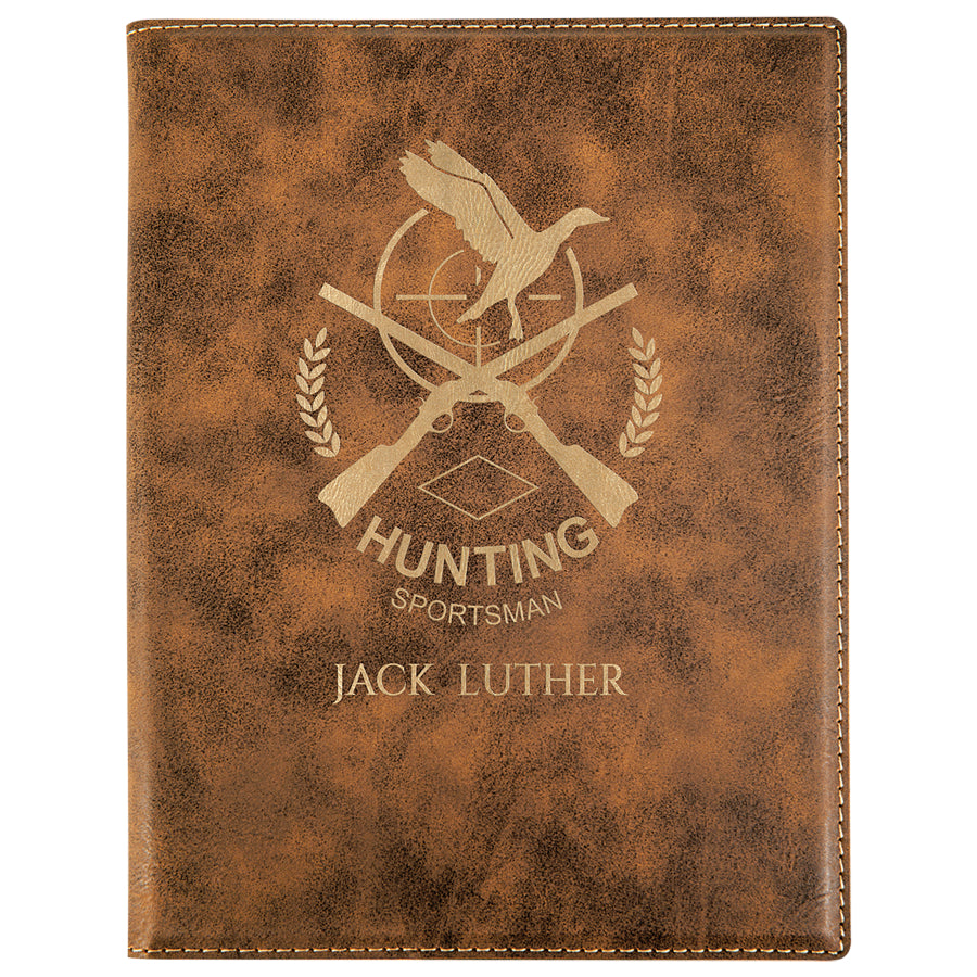 Rustic/Gold Small Leatherette Portfolio with Notepad