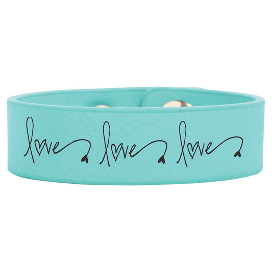 Teal Leatherette Youth Cuff Bracelet