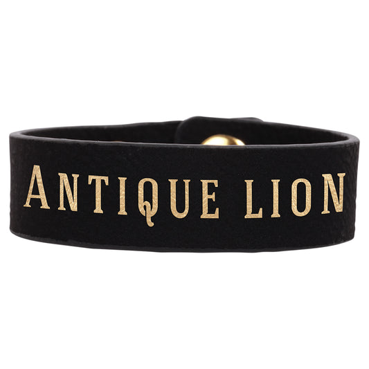 Black/Gold Leatherette Youth Cuff Bracelet