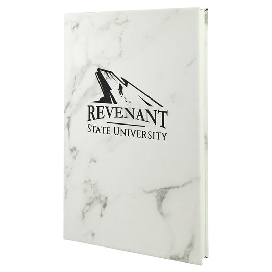 White Marble Leatherette Journal