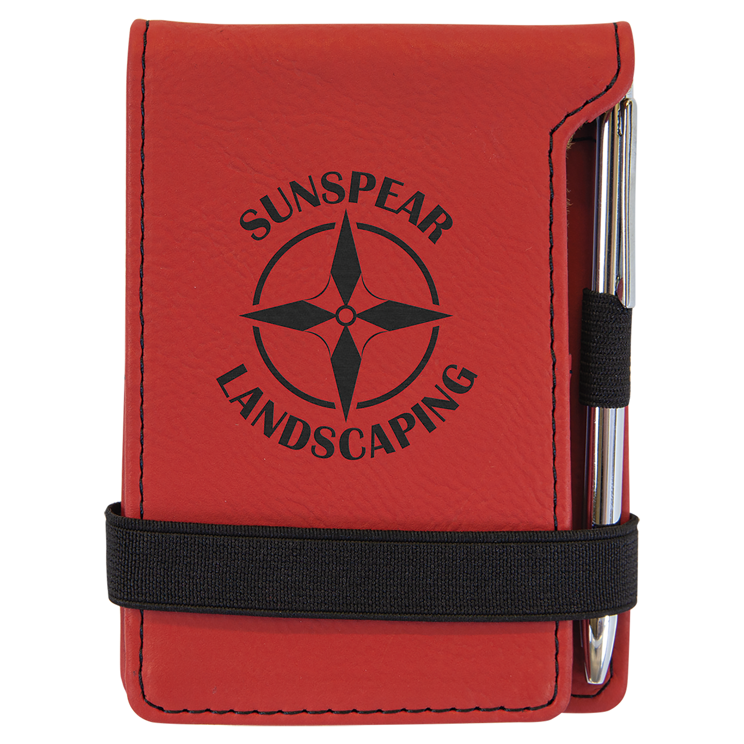 Red Leatherette Mini Pad with Pen