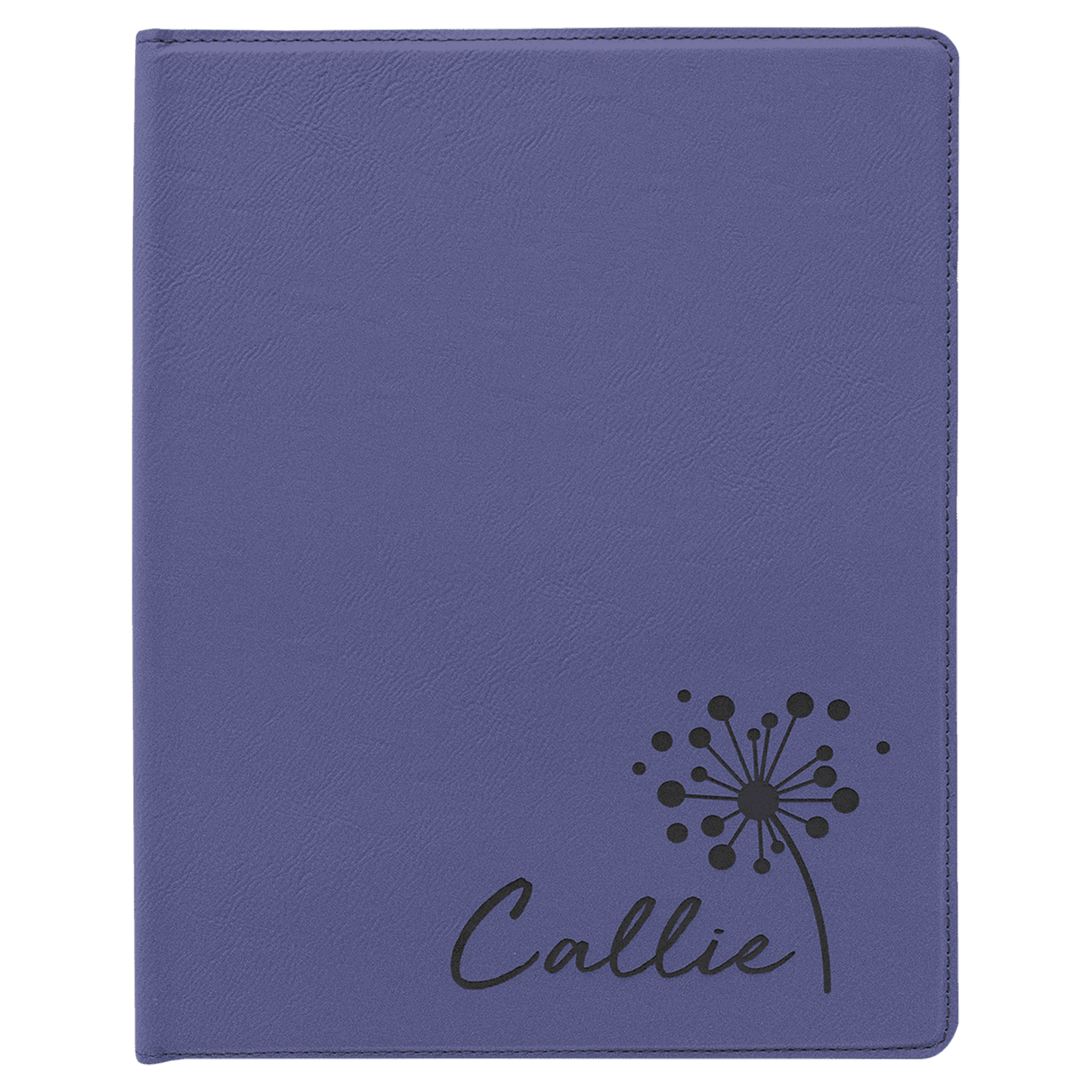 9 1/2" x 12" Purple Laserable Leatherette Portfolio with Notepad