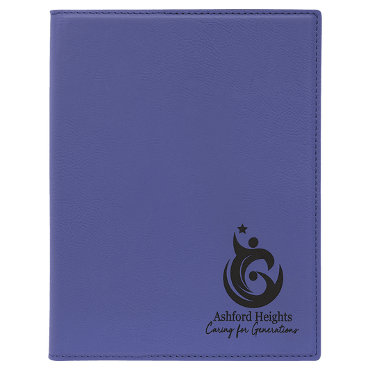 7" x 9" Purple Laserable Leatherette Small Portfolio with Notepad