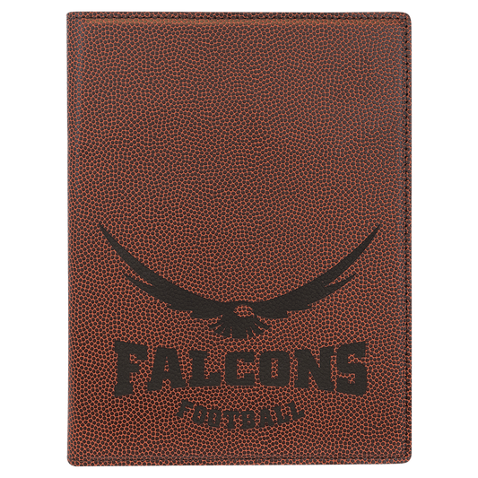 7" x 9" Football Laserable Leatherette Small Portfolio with Notepad