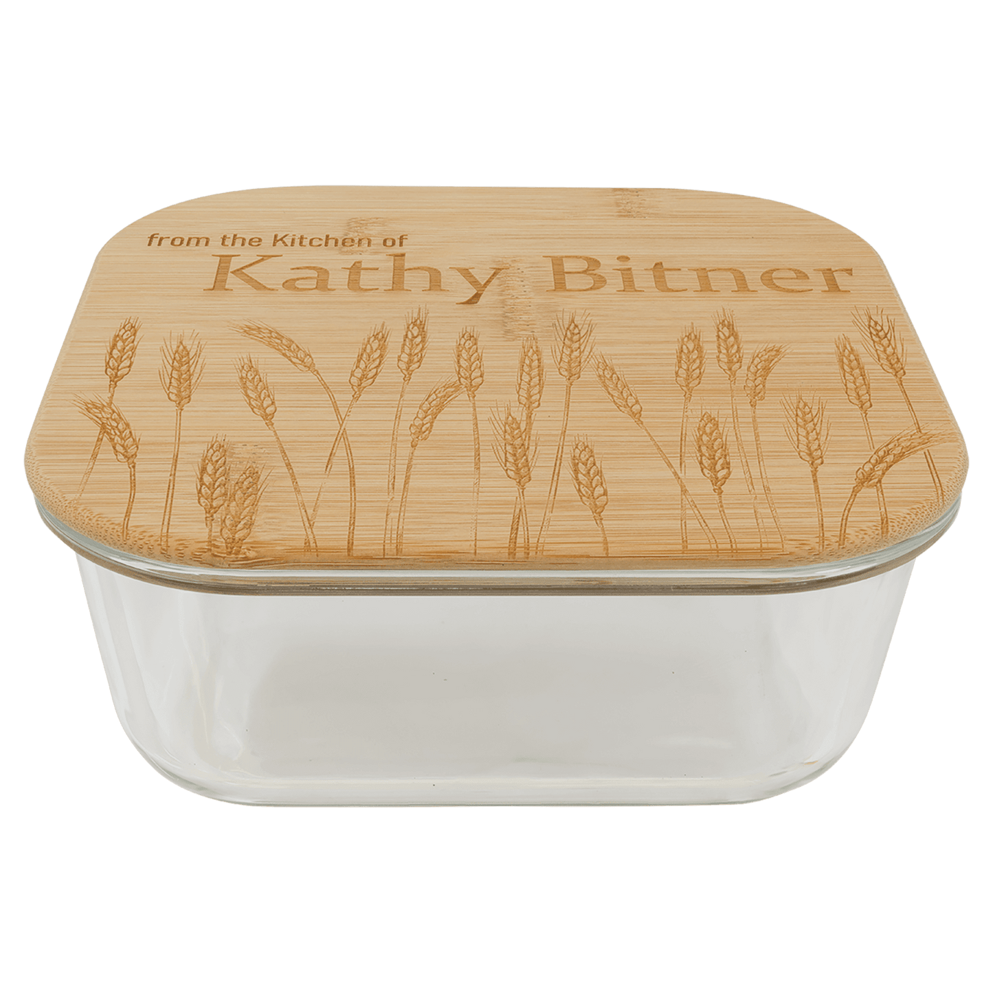 37 oz. Square Glass Container with Bamboo Lid