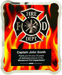 Firefighter Vertical Flames HERO Plaque