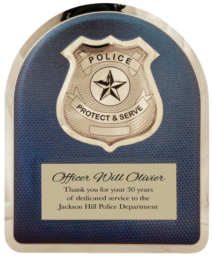 Police Blue Background HERO Plaque