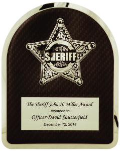 Sheriff Black Background HERO Plaque