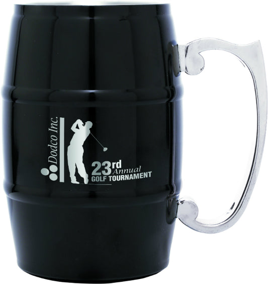 Black Barrel Mug with Handle