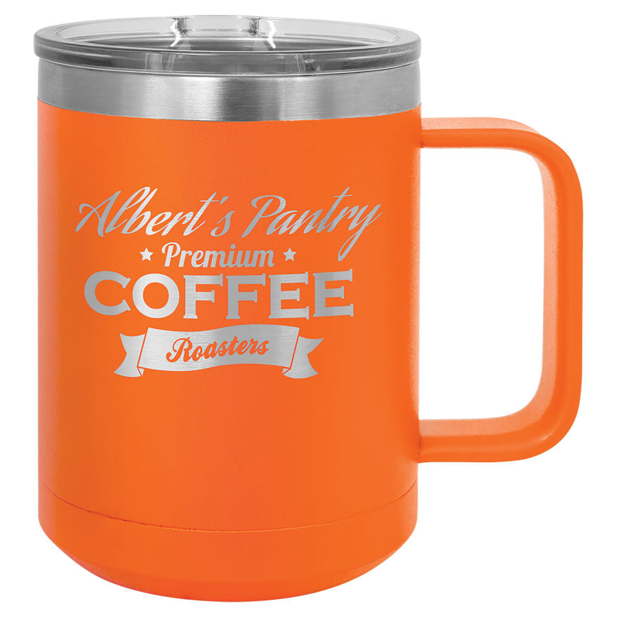 Orange Polar Camel 15 oz. Coffee Mug with Slider Lid