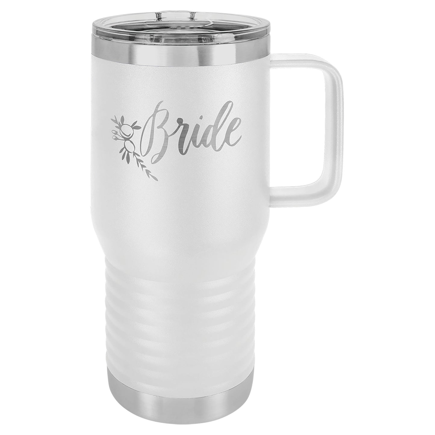 White Polar Camel 20 oz. Travel Mug with Slider Lid