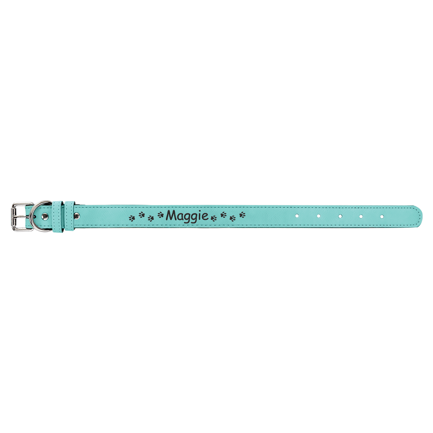 Teal Small Leatherette Dog Collar