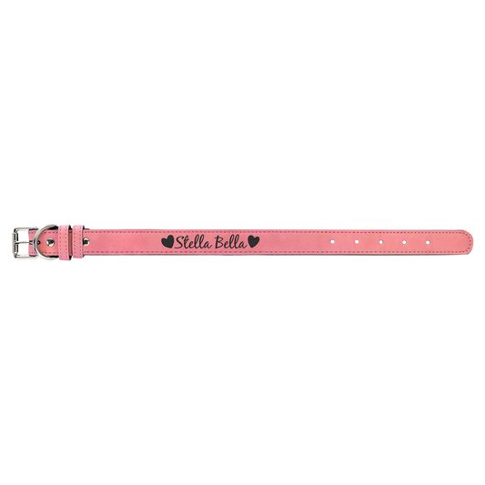 Pink Medium Leatherette Dog Collar