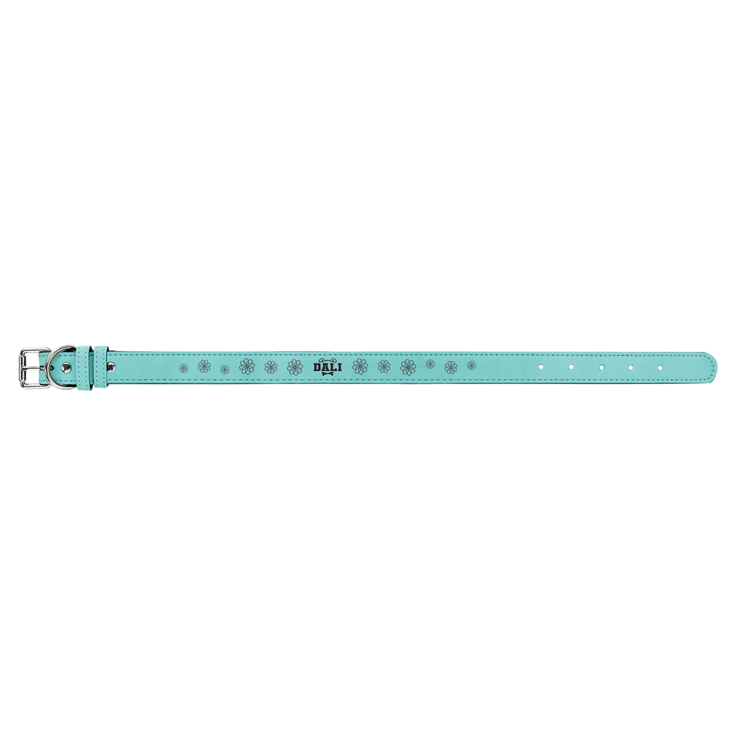 Teal Large Leatherette Dog Collar